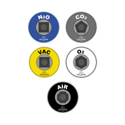 3D Stickers Medische Gasaansluitingen Set (5 stuks)